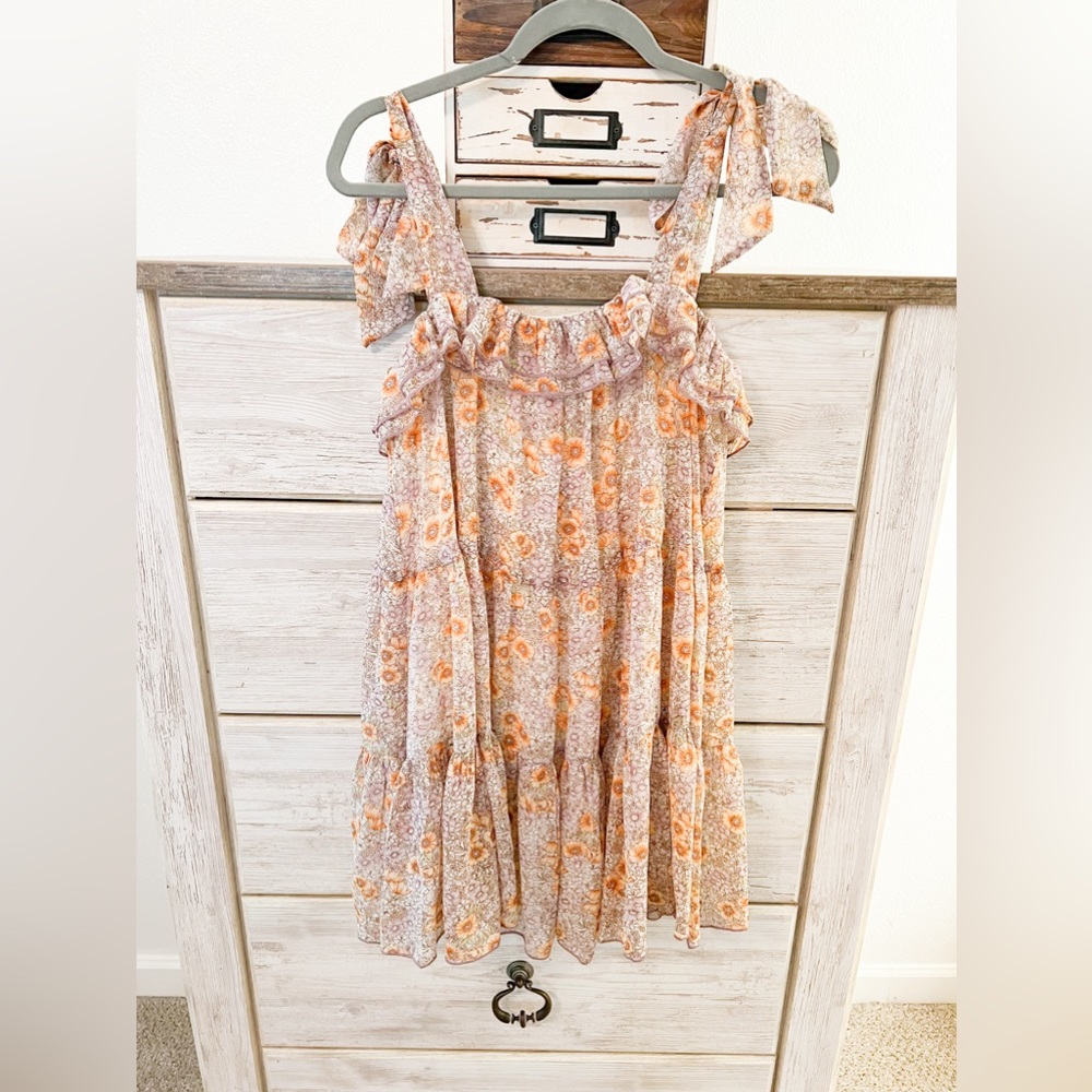 Spring Floral Mini Dress In Size Small